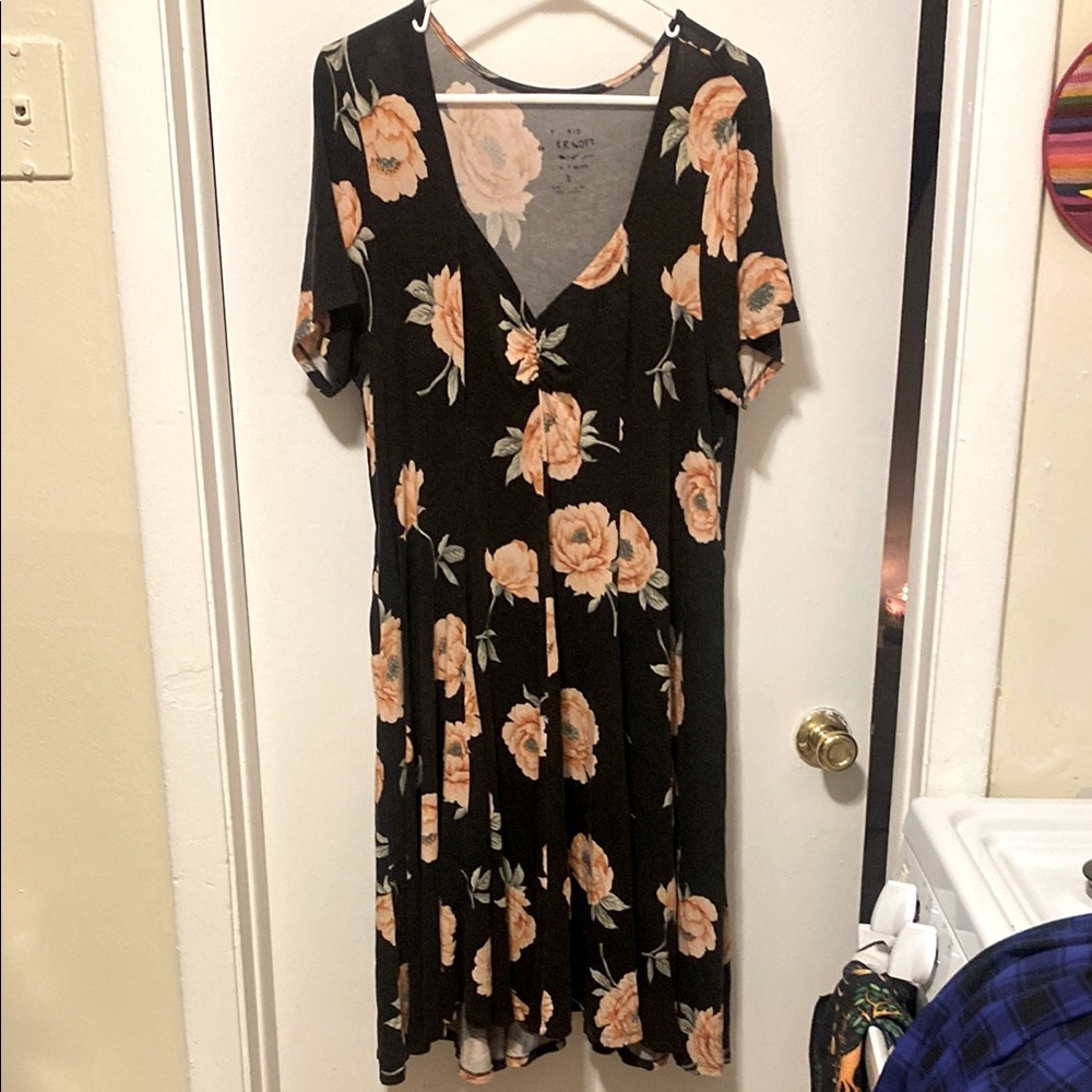 Floral Black Dress